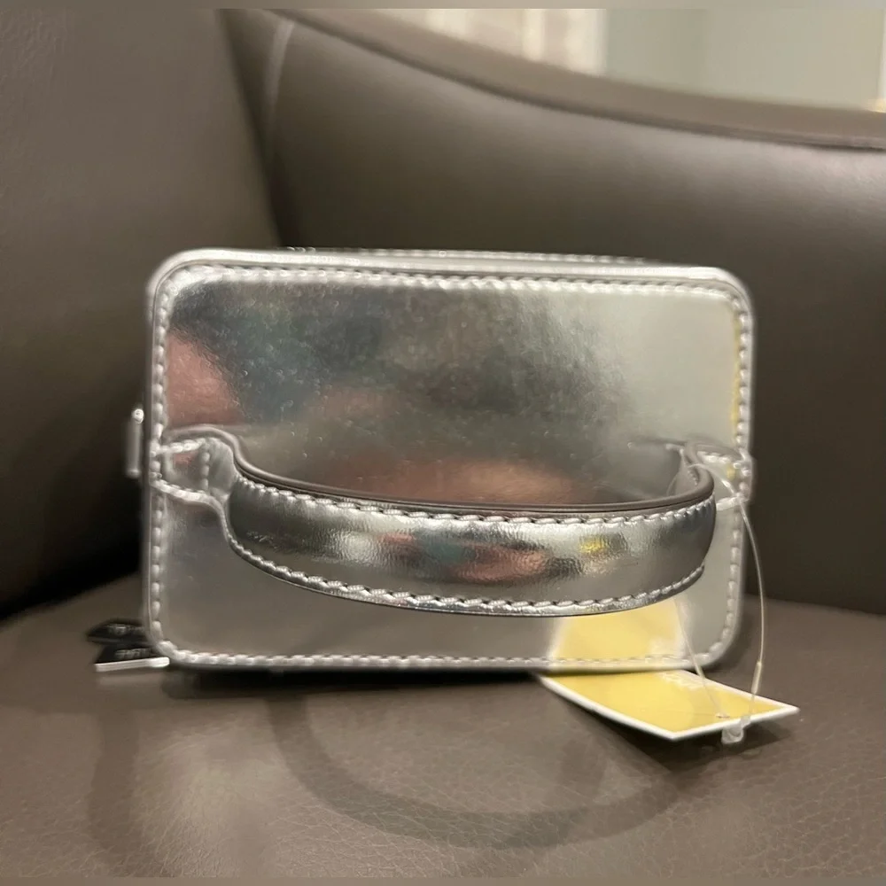 Michael Kors‎ Sandrine Glitter Embellished Small Box Crossbody Bag (Silver) NWT